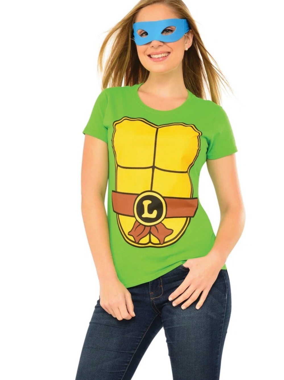 Rubie's Green, Blue & Yellow Graphic Women's Short Sleeve Tee